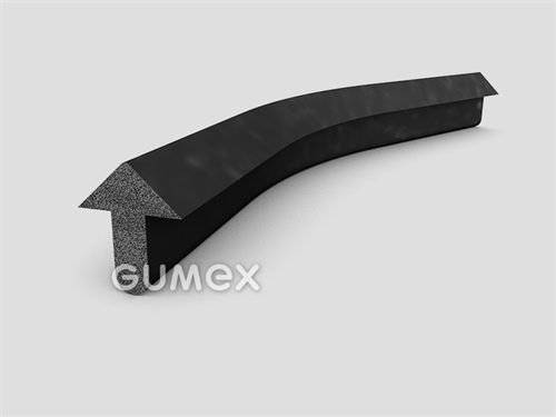 Mikroprofil tvaru "T", 22x18,5/6mm, hustota 500kg/m3, EPDM, -30°C/+80°C, čierny